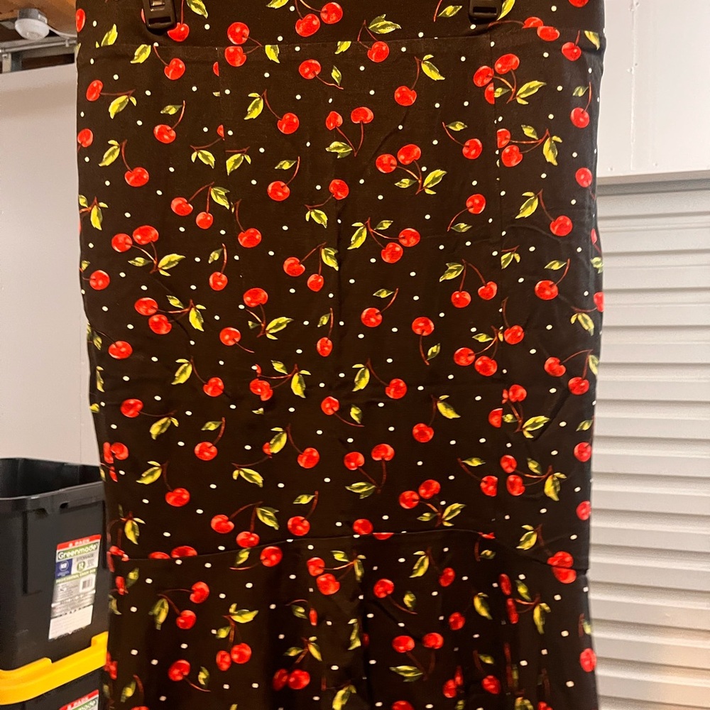 Torrid Brown Cherry Print Midi Skirt
